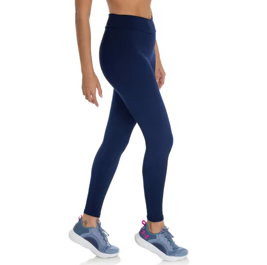Kit 3 Calças Leggings Fitness Feminina Azul Marinho