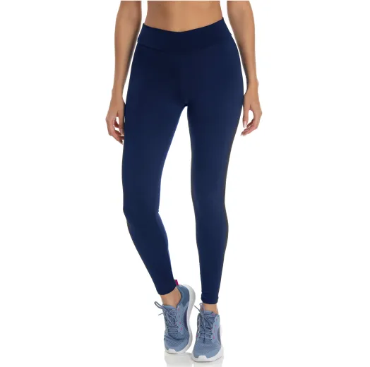 Kit 3 Calças Leggings Fitness Feminina Azul Marinho