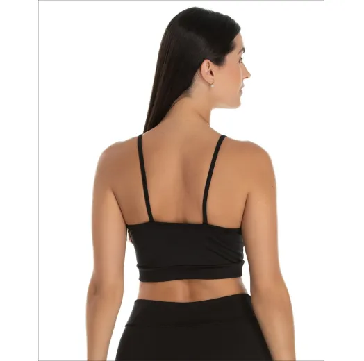 Top de Alcinha Fitness Feminino Preto