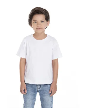 Kit 5 Camisetas Infantil de Algodão Penteado Branca