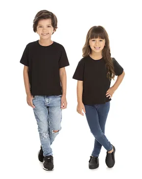 Kit 5 Camisetas Infantil de Algodão Penteado Preta