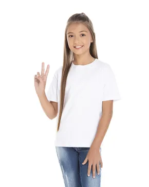 Kit 5 Camisetas Juvenil de Poliéster / Sublimática Branca