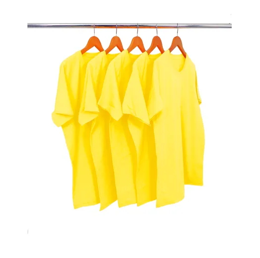 KIT 5 Camisetas de Algodão Premium Amarelo Canário