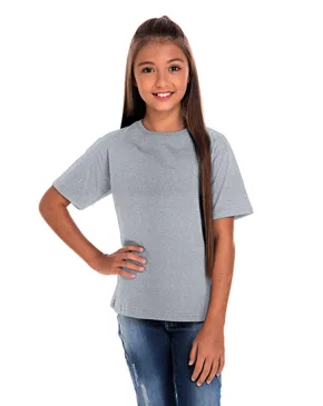 Kit 5 Camisetas Juvenil de Algodão Penteado Cinza Mescla