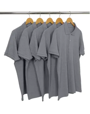 Kit 5 Camisas Polo Piquet Masculina Mescla Escuro