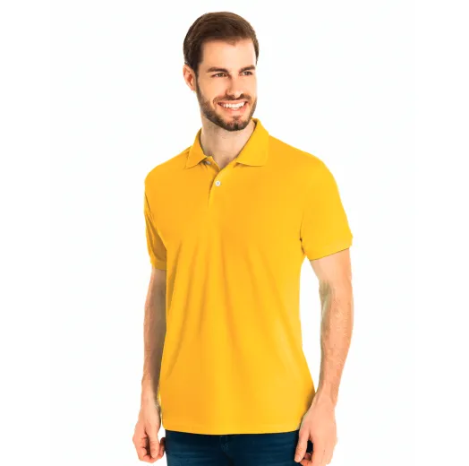 Camisa Polo Piquet Masculina Amarelo Ouro