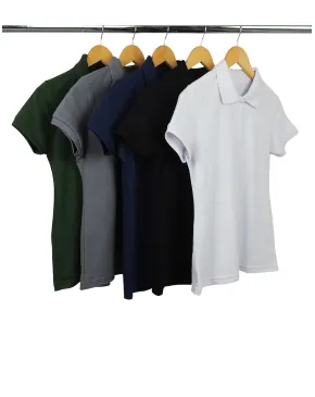 Kit 5 Camisas Polo Piquet Feminina 18