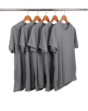 KIT 5 Camisetas Dry Fit Cinza Chumbo Proteção UV 30+