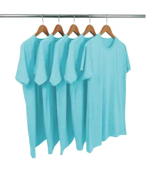 Kit 5 Camisetas Comfort Mescla Azul Turquesa