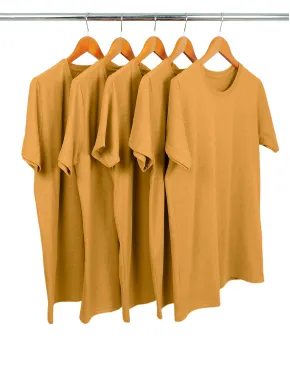 Kit 5 Camisetas Comfort Mescla Mostarda