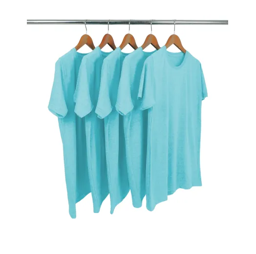 Kit 5 Camisetas Comfort Mescla Azul Turquesa