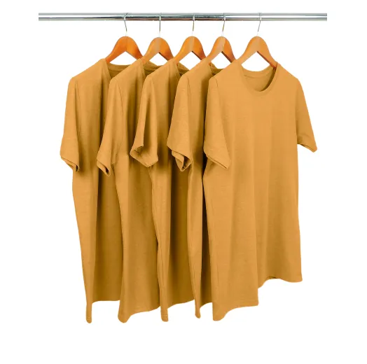 Kit 5 Camisetas Comfort Mescla Mostarda